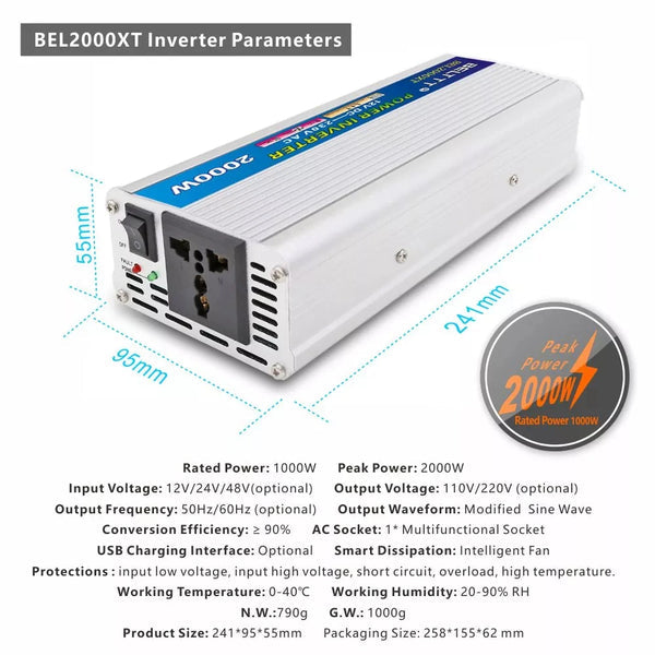Invertor Tensiune, 12V-230V ,2000 W