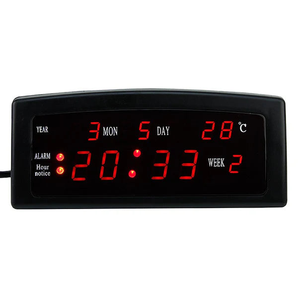 Ceas digital LED cu alarma, calendar si termometru 909A