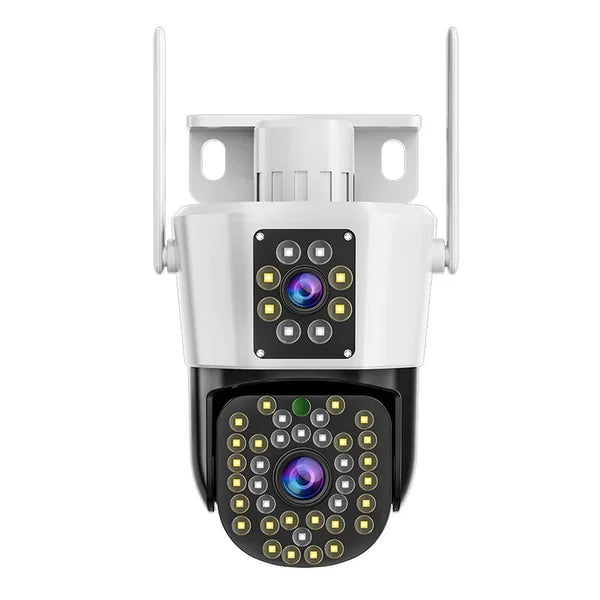 Camera Duala WiFi Jortan - 6MP, Full HD 4K, LAN/WiFi cu Alarma, Detectare Umana, Recunoastere Faciala