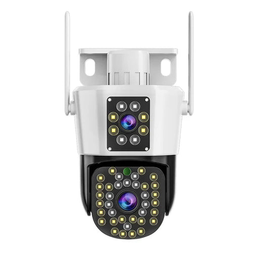Camera Duala WiFi Jortan - 6MP, Full HD 4K, LAN/WiFi cu Alarma, Detectare Umana, Recunoastere Faciala