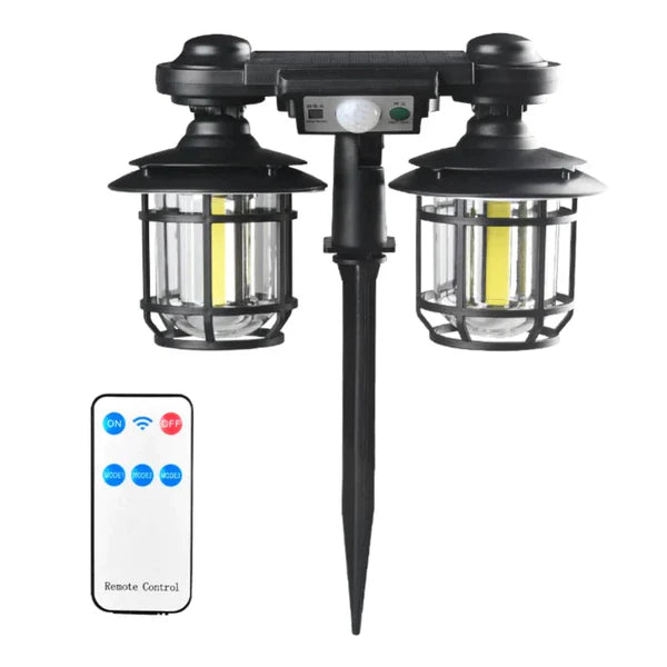 Felinar solar dublu, 192 LED,30W, cu senzor miscare, telecomanda si suport