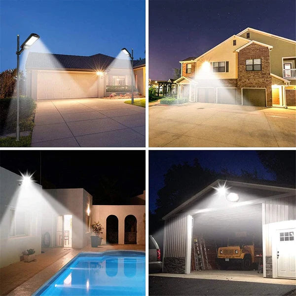 Set 4 x Lampa solara cu 6 celule, LED-uri COB si telecomanda