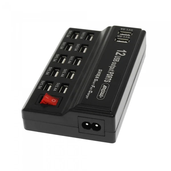 Statie de incarcare USB 60W 2.4A/1A 10 porturi Negru Q-CD10P Andowl